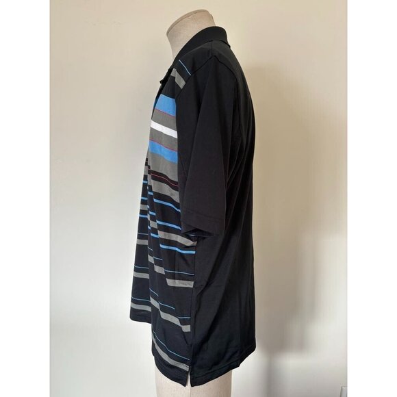 PING Short Sleeve Polo Golf Shirt Mens Sze Large Black Striped DryFibre Dynamics - Picture 5 of 8